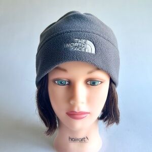 New The North Face Polartec Grey Polyester Beanie Size M